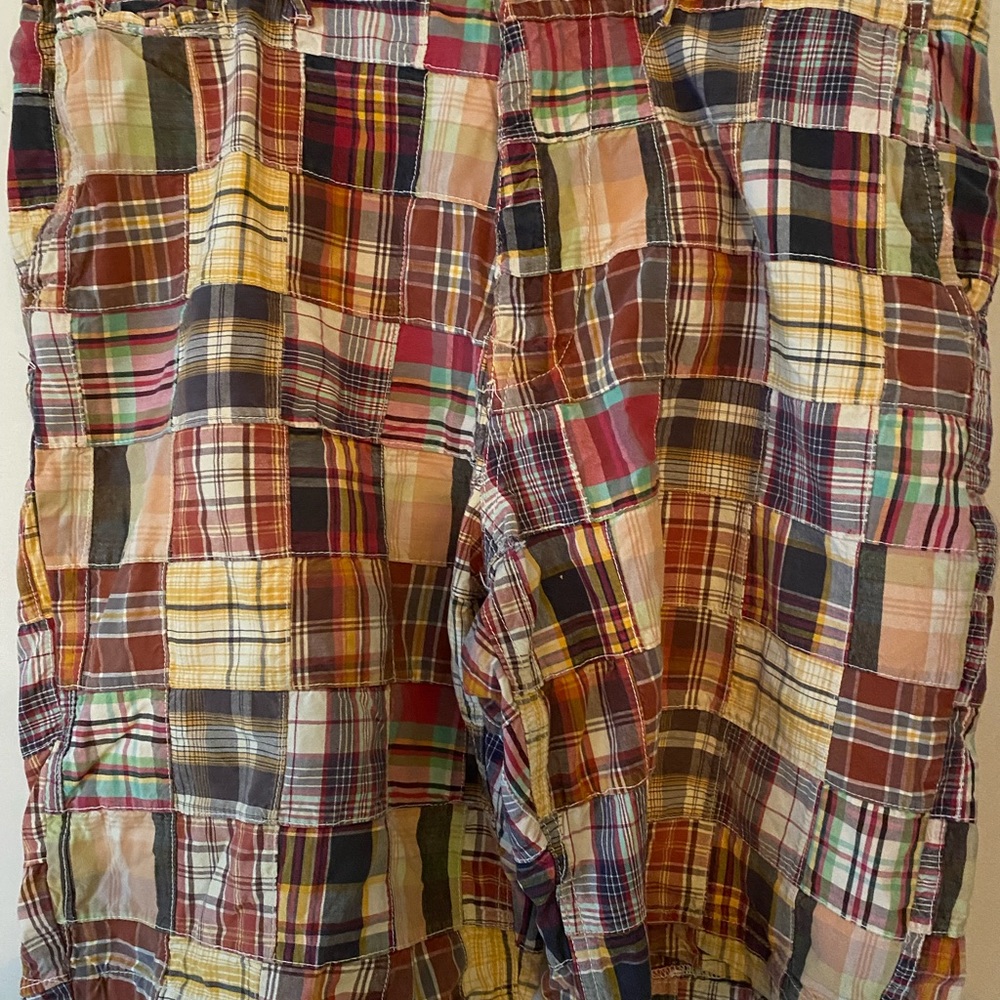 American Eagle Plaid Patch Work Shorts - image 1